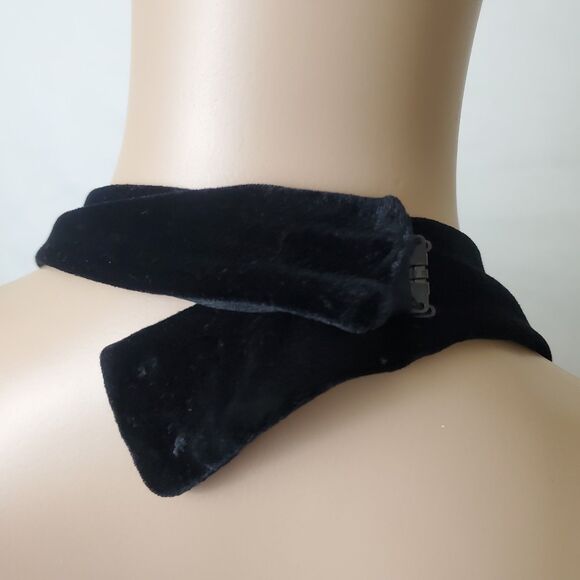 Vtg Betsy & Adam Halter Dress 6 Black Velvet Ruffle Maxi Pink Trim Whimsigoth - Picture 9 of 12